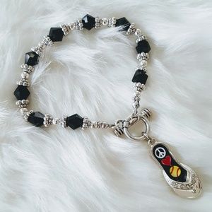 𝅺Peace, Love, and Softball Flip Flop Bracelet